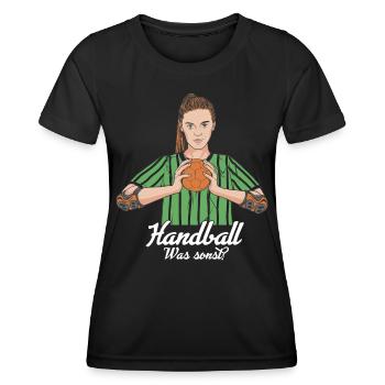 Handballspielerin Handball Was sonst? Handballer - Frauen Funktions-T-Shirt - Schwarz - Vorne - AI Model Female 172 light (172cm)