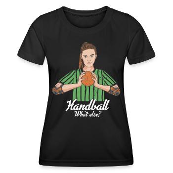 Handballspielerin Handball Was sonst? Handballer - Frauen Funktions-T-Shirt - Schwarz - Vorne - AI Model Female 172 light (172cm)