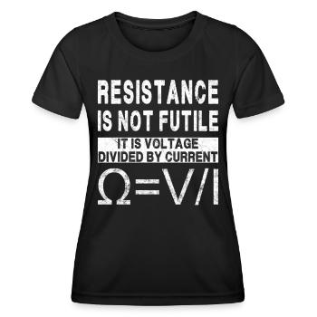 Widerstand ist nicht zwecklos - Volt geteilter Strom - Frauen Funktions-T-Shirt - Schwarz - Vorne - AI Model Female 172 light (172cm)