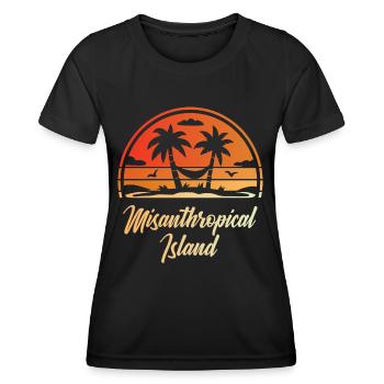Misanthropical Island Sarcasm Funny Sayings - Women's Functional T-Shirt - black - Front - AI Model Female 172 light (172cm)