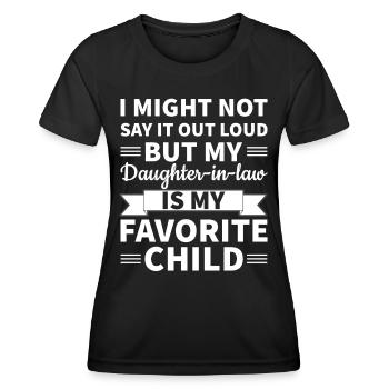 Meine Schwiegertochter ist mein Lieblingskind - Frauen Funktions-T-Shirt - Schwarz - Vorne - AI Model Female 172 light (172cm)