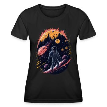 Fantaisie spatiale - T-shirt sport Femme - noir - Devant - AI Model Female 172 light (172cm)