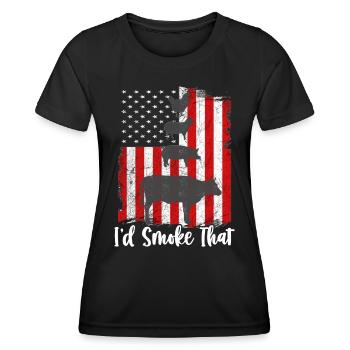 Das würde ich rauchen - Frauen Funktions-T-Shirt - Schwarz - Vorne - AI Model Female 172 light (172cm)