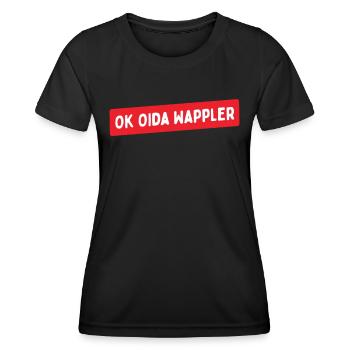 Lustiges Österreich Dialekt Ok Oida Wappler - Frauen Funktions-T-Shirt - Schwarz - Vorne - AI Model Female 172 light (172cm)