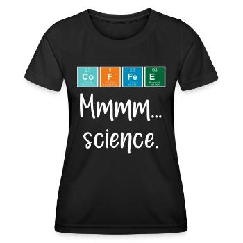 CAFÉ - Mmmm... science - T-shirt sport Femme - noir - Devant - AI Model Female 172 light (172cm)