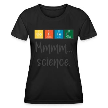 CAFÉ - Mmmm... science - T-shirt sport Femme - noir - Devant - AI Model Female 172 light (172cm)