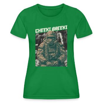 Post-apocalyptic gamer Cheeki Breeki - Women's Functional T-Shirt - kelly green - Front - AI Model Female 172 dark (172cm)