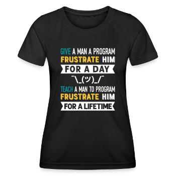 Programmeur Humour Coding Blagues Développeur - T-shirt sport Femme - noir - Devant - AI Model Female 172 light (172cm)