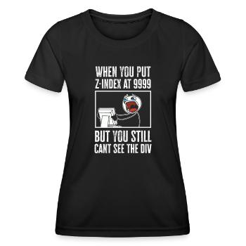 Programmeur Humour Coding Blagues Développeur - T-shirt sport Femme - noir - Devant - AI Model Female 172 light (172cm)