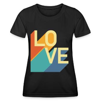 AMOUR - Rétro - T-shirt sport Femme - noir - Devant - AI Model Female 172 light (172cm)