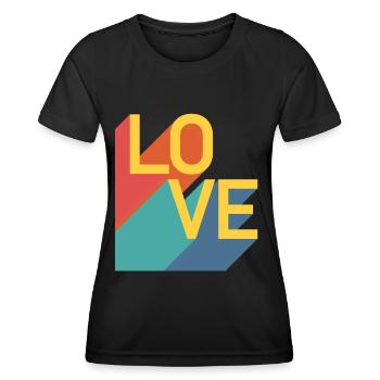 AMOUR - Rétro - T-shirt sport Femme - noir - Devant - AI Model Female 172 light (172cm)