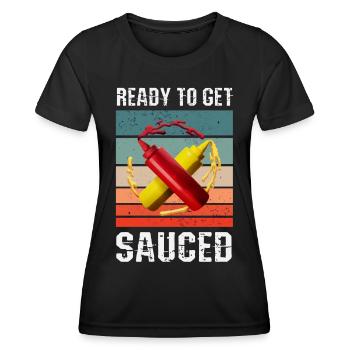 Prêt pour la sauce - T-shirt sport Femme - noir - Devant - AI Model Female 172 light (172cm)