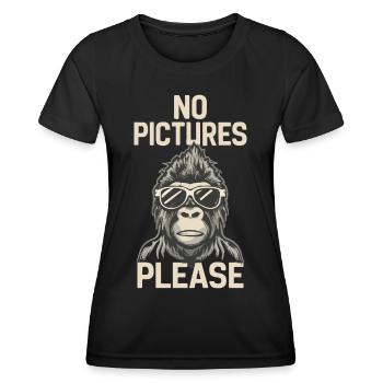 Pas de photos s’il vous plaît - T-shirt sport Femme - noir - Devant - AI Model Female 172 light (172cm)