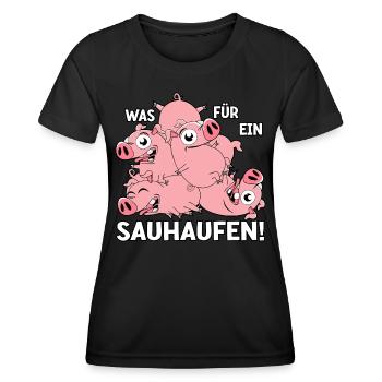 Was für ein Sauhaufen - Frauen Funktions-T-Shirt - Schwarz - Vorne - AI Model Female 172 light (172cm)