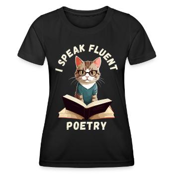 Ich spreche fließend Poesie - Frauen Funktions-T-Shirt - Schwarz - Vorne - AI Model Female 172 light (172cm)