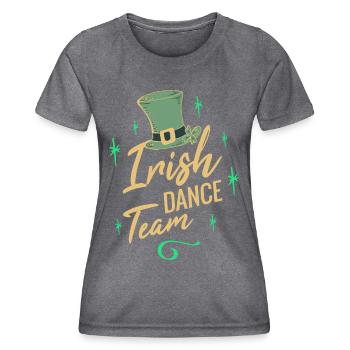 Irish Dance Team - Frauen Funktions-T-Shirt - dunkle Melange  - Vorne - AI Model Female 172 light (172cm)