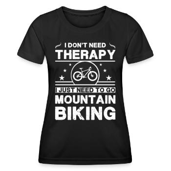 Ich brauche keine Therapie. Ich muss nur in den Berg - Frauen Funktions-T-Shirt - Schwarz - Vorne - AI Model Female 172 light (172cm)