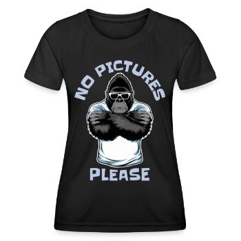 Pas de photos s’il vous plaît - T-shirt sport Femme - noir - Devant - AI Model Female 172 light (172cm)