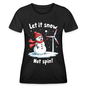 Stopp Windräder - Lasst es schneien, nicht drehen - Frauen Funktions-T-Shirt - Schwarz - Vorne - AI Model Female 172 light (172cm)