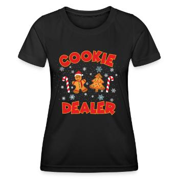 Weihnachtsplätzchen-Händler - Frauen Funktions-T-Shirt - Schwarz - Vorne - AI Model Female 172 light (172cm)