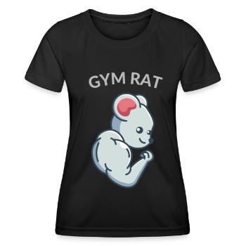 Gym Rat Fitness Ratte Bodybuilding Ratten - Frauen Funktions-T-Shirt - Schwarz - Vorne - AI Model Female 172 light (172cm)
