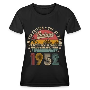 Millésime 1952 Vintage Rétro Anniversaire Cadeau - T-shirt sport Femme - noir - Devant - AI Model Female 172 light (172cm)