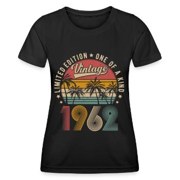 Millésime 1962 Vintage Rétro Anniversaire Cadeau - T-shirt sport Femme - noir - Devant - AI Model Female 172 light (172cm)