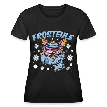 Frieren - FROSTEULE - Frauen Funktions-T-Shirt - Schwarz - Vorne - AI Model Female 172 light (172cm)