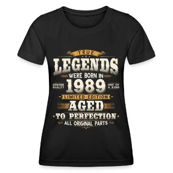 Vintage Born 1989 Legends Cadeau d’anniversaire - T-shirt sport Femme - noir - Devant - AI Model Female 172 light (172cm)