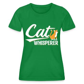 Katzenflüsterer Lustiges Geschenk - Frauen Funktions-T-Shirt - Kelly Green - Vorne - AI Model Female 172 dark (172cm)
