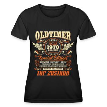 Oldtimer Baujahr 1978 Jahrgang Geburtstag Geschenk - Frauen Funktions-T-Shirt - Schwarz - Vorne - AI Model Female 172 light (172cm)