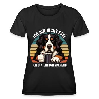 Ich Bin Nicht Faul Berner Sennenhund Sennenhunde - Frauen Funktions-T-Shirt - Schwarz - Vorne - AI Model Female 172 light (172cm)
