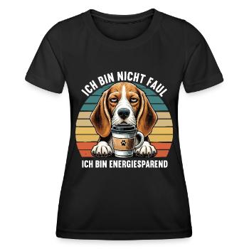 Ich Bin Nicht Faul Beagle Beaglebesitzer Beagles - Frauen Funktions-T-Shirt - Schwarz - Vorne - AI Model Female 172 light (172cm)