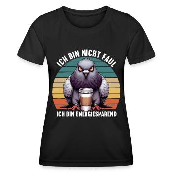 Ich Bin Nicht Faul Taube Tauben Taubenzüchter - Frauen Funktions-T-Shirt - Schwarz - Vorne - AI Model Female 172 light (172cm)