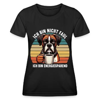 Ich Bin Nicht Faul Boxer Boxerhalter Boxerhund - Frauen Funktions-T-Shirt - Schwarz - Vorne - AI Model Female 172 light (172cm)