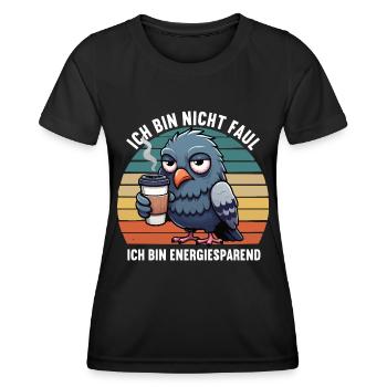 Ich Bin Nicht Faul Taube Tauben Taubenzüchter - Frauen Funktions-T-Shirt - Schwarz - Vorne - AI Model Female 172 light (172cm)