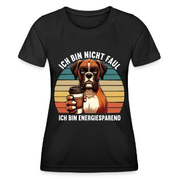 Ich Bin Nicht Faul Boxer Boxerhalter Boxerhund - Frauen Funktions-T-Shirt - Schwarz - Vorne - AI Model Female 172 light (172cm)