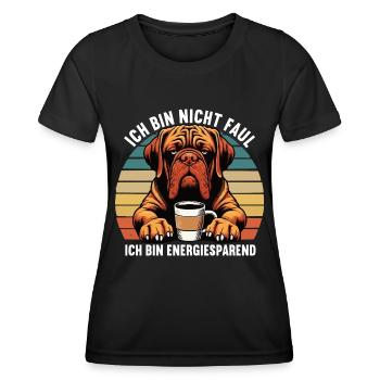 Ich Bin Nicht Faul Bordeaux Dogge Bordeauxs - Frauen Funktions-T-Shirt - Schwarz - Vorne - AI Model Female 172 light (172cm)