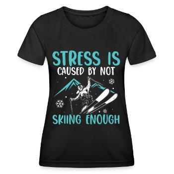 Apres-Ski Sprüche | Ski Skifahrer Winter Geschenke - Frauen Funktions-T-Shirt - Schwarz - Vorne - AI Model Female 172 light (172cm)