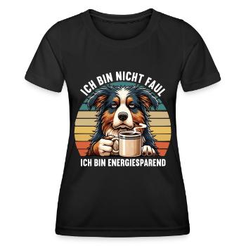 Ich Bin Nicht Faul Australian Shepherd Aussie - Frauen Funktions-T-Shirt - Schwarz - Vorne - AI Model Female 172 light (172cm)