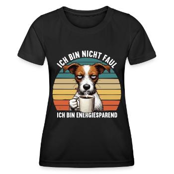 Ich Bin Nicht Faul Jack Russel terrier Jackie - Frauen Funktions-T-Shirt - Schwarz - Vorne - AI Model Female 172 light (172cm)