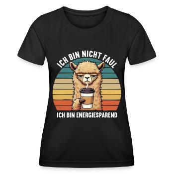 Ich Bin nicht faul Alpaka lamas Alpakabesitzer - Frauen Funktions-T-Shirt - Schwarz - Vorne - AI Model Female 172 light (172cm)