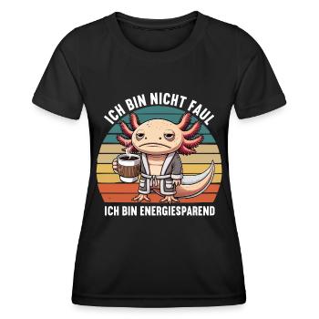 Ich Bin Nicht Faul Axolotl Axolotlbesitzer Molch - Frauen Funktions-T-Shirt - Schwarz - Vorne - AI Model Female 172 light (172cm)