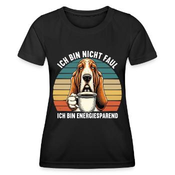 Ich Bin Nicht Faul Basset Hound Basset Hounds - Frauen Funktions-T-Shirt - Schwarz - Vorne - AI Model Female 172 light (172cm)