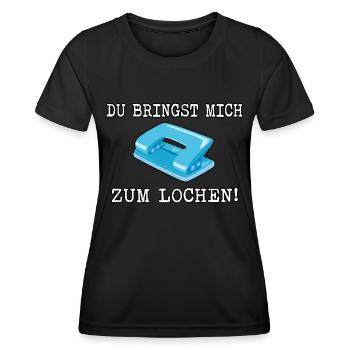 Du bringst mich zum lochen - Frauen Funktions-T-Shirt - Schwarz - Vorne - AI Model Female 172 light (172cm)
