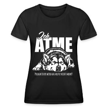 ALASKAN MALAMUTE ich atme Hunde Spruch Wilsigns - Frauen Funktions-T-Shirt - Schwarz - Vorne - AI Model Female 172 light (172cm)