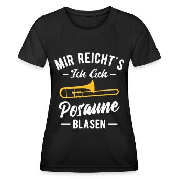 Posaune Orchester Posaunist Musiker Blasmusik - Frauen Funktions-T-Shirt - Schwarz - Vorne - AI Model Female 172 light (172cm)