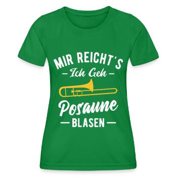 Posaune Orchester Posaunist Musiker Blasmusik - Frauen Funktions-T-Shirt - Kelly Green - Vorne - AI Model Female 172 dark (172cm)