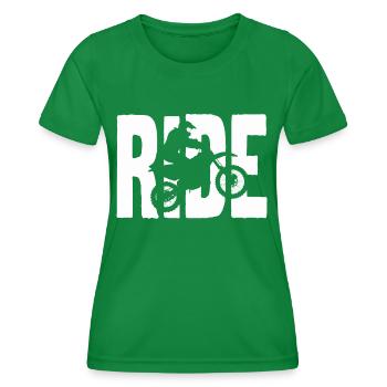 Balade moto, motocross silhouette. - T-shirt sport Femme - vert - Devant - AI Model Female 172 dark (172cm)
