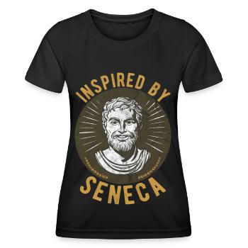 Sénèque Stoïciens Philosophe Stoïcisme Philosophie - T-shirt sport Femme - noir - Devant - AI Model Female 172 light (172cm)